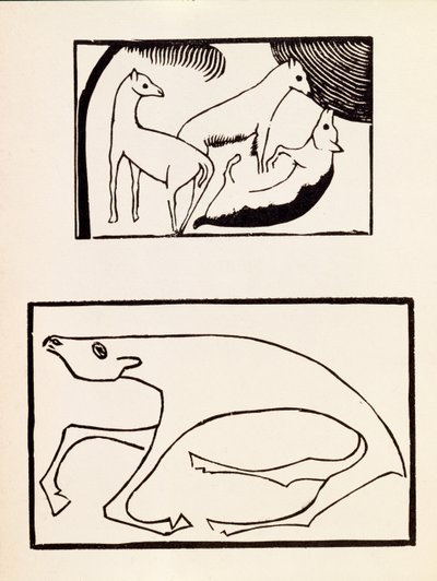 The Animals, Illustration from a Volume Containing Woodcuts by Seven Artists, Published by the Omega Workshops Ltd, London, 1918 by Roald Kristian
